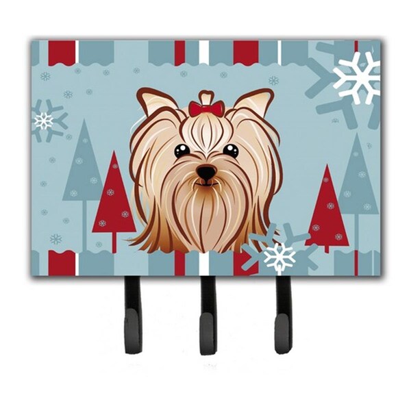 Jensendistributionservices Winter Holiday Yorkie Yorkishire Terrier Leash & Key Holder - MI2103675