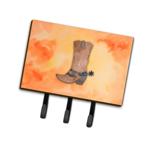 Carolines Treasures Cowboy Boot Watercolor Leash or Key Holder - BB7371TH68