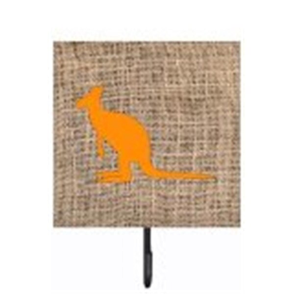Carolines Treasures Kangaroo Burlap And Orange Leash Or Key Holder - BB1008-BL-OR-SH4