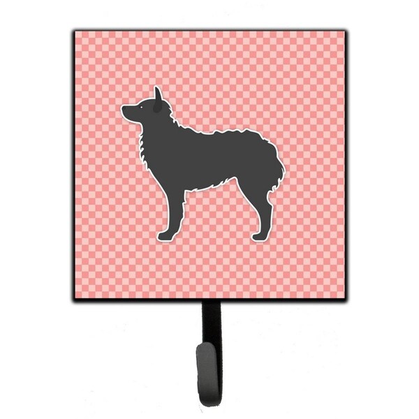Carolines Treasures Croatian Sheepdog Checkerboard Pink Leash or Key Holder - BB3621SH4