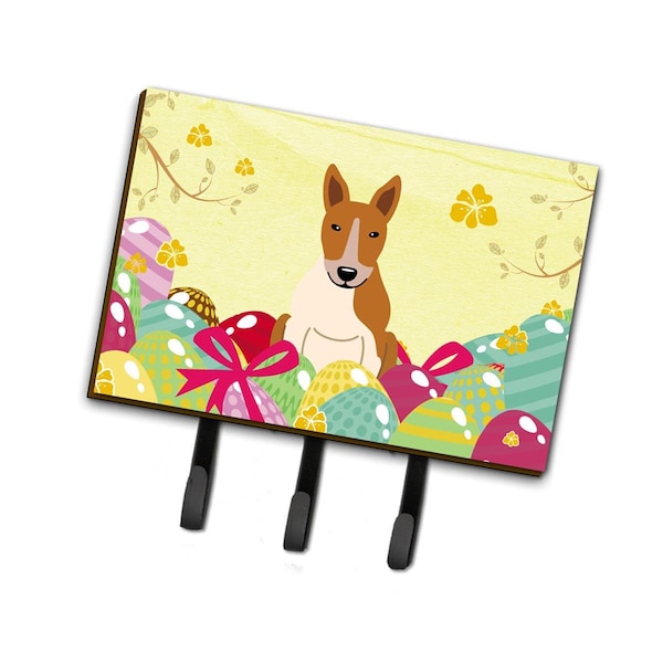 Carolines Treasures Easter Eggs Bull Terrier Red White Leash or Key Holder - BB6135TH68