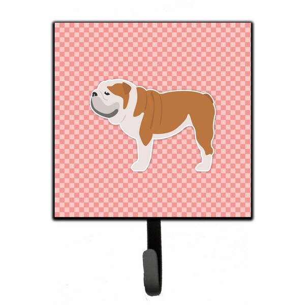 Micasa English Bulldog Checkerboard Pink Leash or Key Holder - MI224836