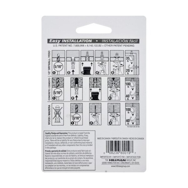 Hillman HILLMAN White Brass 5.7 in. L Hook 2 pk - 122407