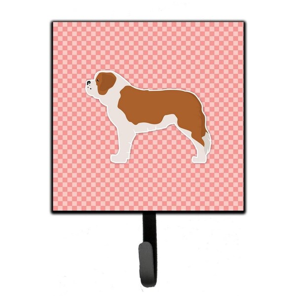 Micasa Saint Bernard Checkerboard Pink Leash or Key Holder - MI626926