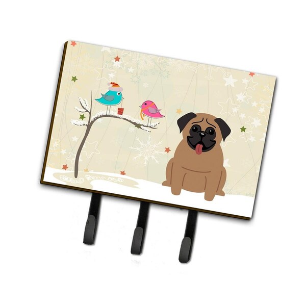 Micasa Christmas Presents Between Friends Pug Brown Leash or Key Holder - MI229183