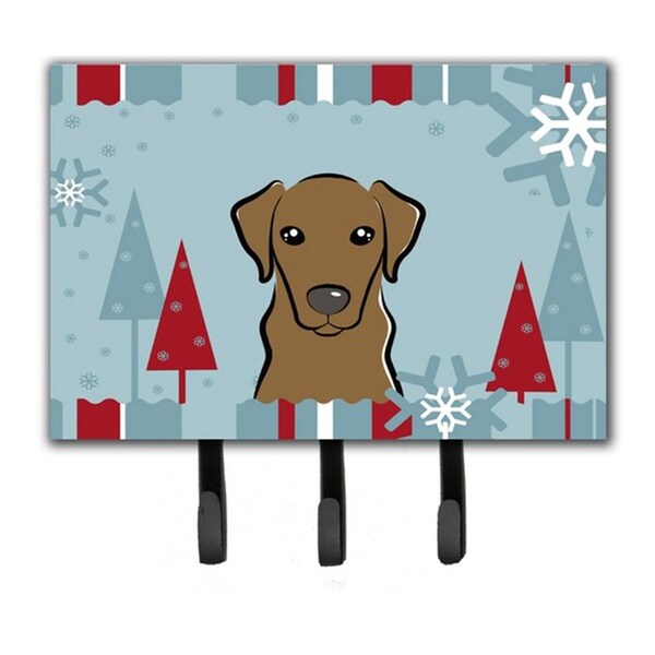 Jensendistributionservices Winter Holiday Chocolate Labrador Leash & Key Holder - MI1719830