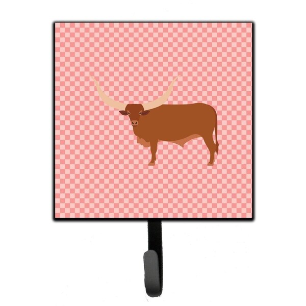 Jensendistributionservices Ankole-Watusu Cow Pink Check Leash or Key Holder - MI2087155
