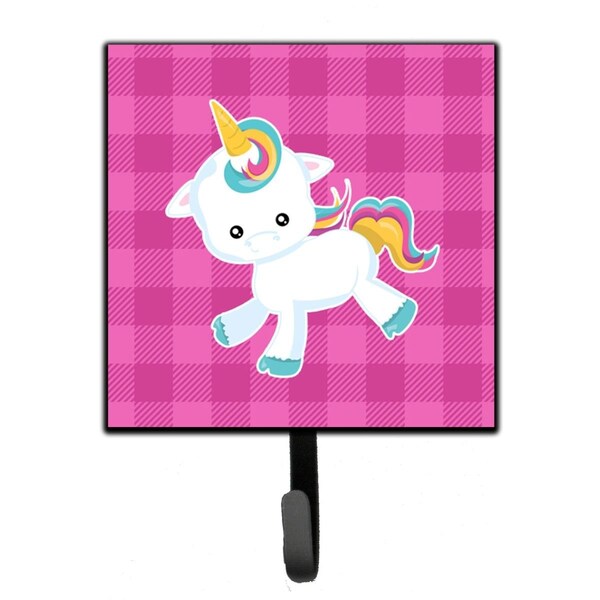 Carolines Treasures Pink Plaid Unicorn Leash or Key Holder - BB6807SH4