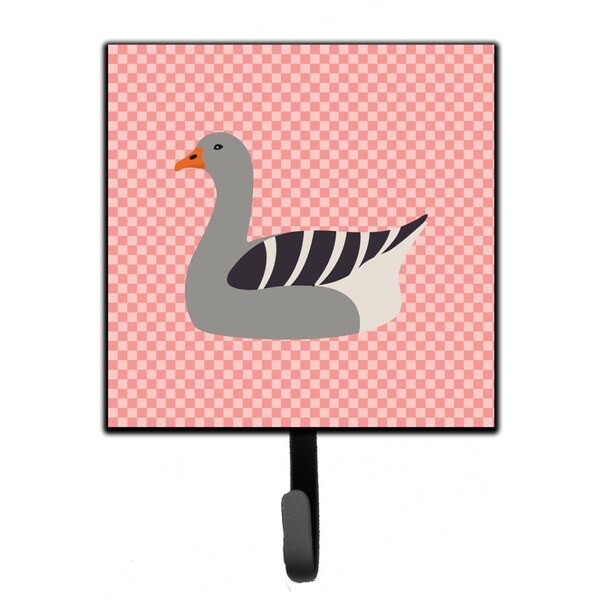 Carolines Treasures Pilgrim Goose Pink Check Leash or Key Holder - BB7893SH4