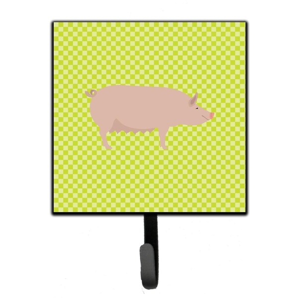 Micasa English Large White Pig Green Leash or Key Holder - MI228490
