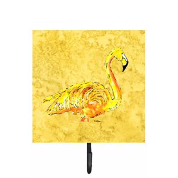 Jensendistributionservices Flamingo on Yellow Leash Or Key Holder - MI1710918