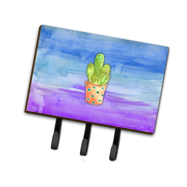 Jensendistributionservices Cactus Blue & Purple Watercolor Leash or Key Holder - MI1714399