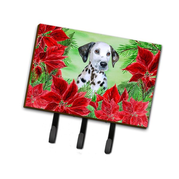 Jensendistributionservices Dalmatian Puppy Poinsettas Leash or Key Holder - MI1706797