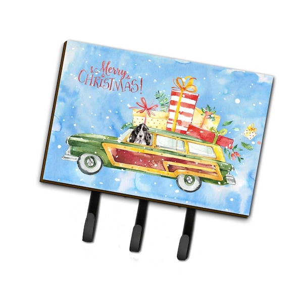 Carolines Treasures Merry Christmas Black Parti Cocker Spaniel Leash or Key Holder - CK2450TH68