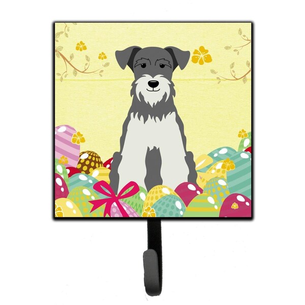 Jensendistributionservices Easter Eggs Miniature Schanuzer Salt & Pepper Leash or Key Holder - MI1713241