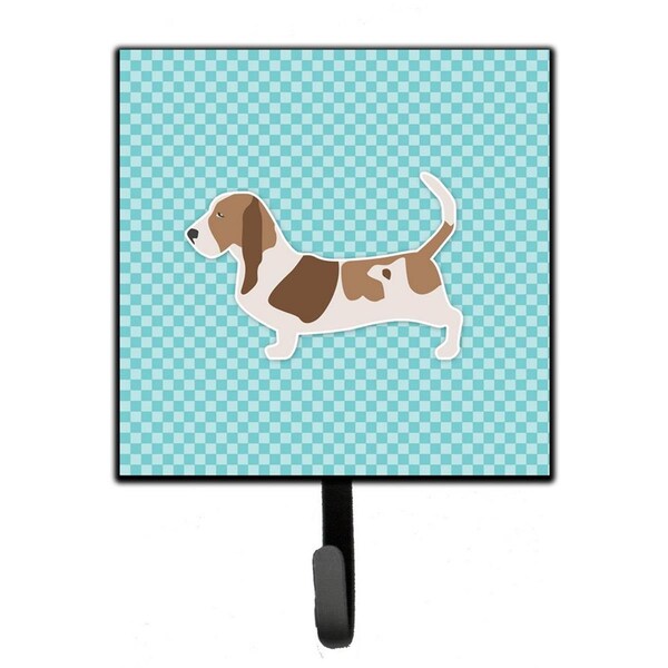 Micasa Basset Hound Checkerboard Blue Leash or Key Holder - MI221816
