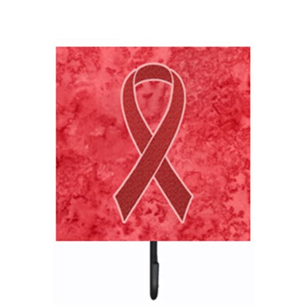 Jensendistributionservices 4.25 W x 7 H In. Red Ribbon for Aids Awareness Leash or Key Holder - MI1715721