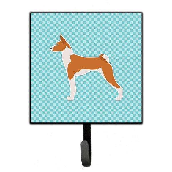 Jensendistributionservices Basenji Checkerboard Blue Leash or Key Holder - MI1711111