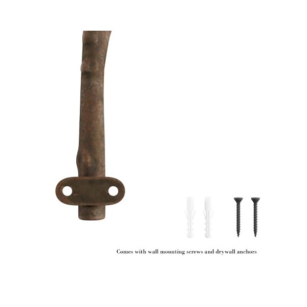 Hastings Home Decorative Bird on Tree Branch Cast Iron Wall Mount Hooks for Coats, Towels, Hats, Scarves, Jewelry - 758527MTM