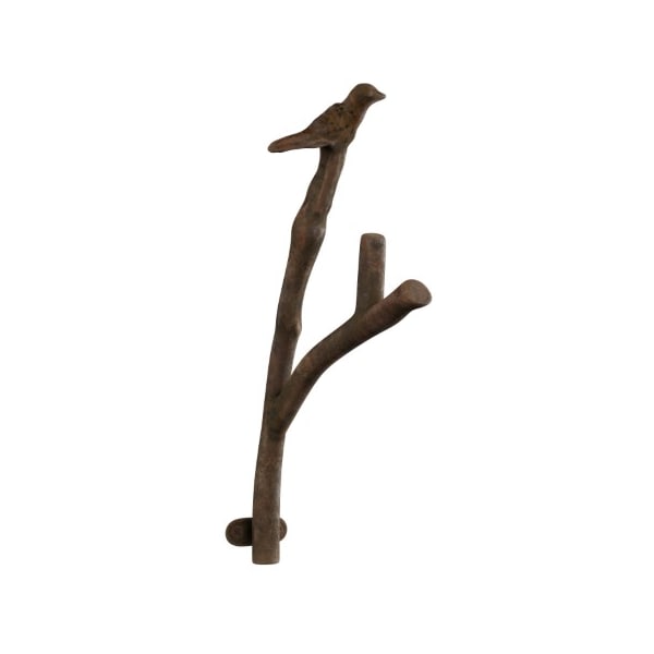 Hastings Home Decorative Bird on Tree Branch Cast Iron Wall Mount Hooks for Coats, Towels, Hats, Scarves, Jewelry - 758527MTM