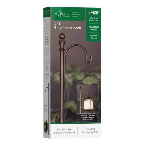 Feit Electric Feit SOLAR FIXTURES Bronze Metal 48 in. H Shepherd's Hook 1 pk - SYNC/HOOK48