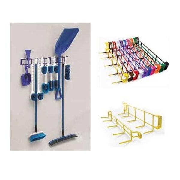 Rack Em Racks RackEm Racks 4051 36 in. 16-Hook Utility Rack - Yellow - 4051