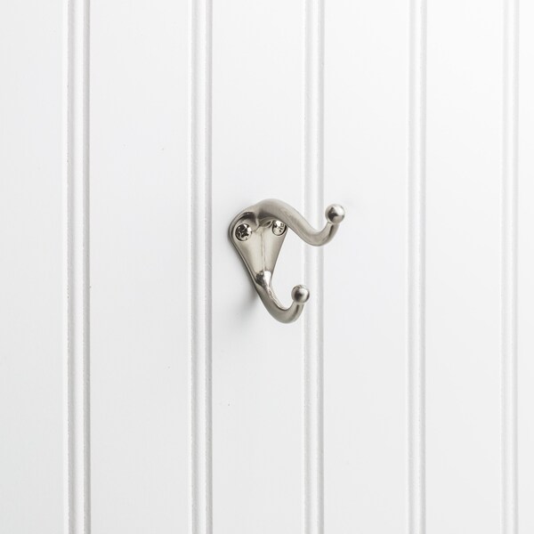 Elements By Hardware Resources 2-5/16" Satin Nickel Traditional Double Prong Ball End Wall Mounted Utility Hook - YD10-231SN