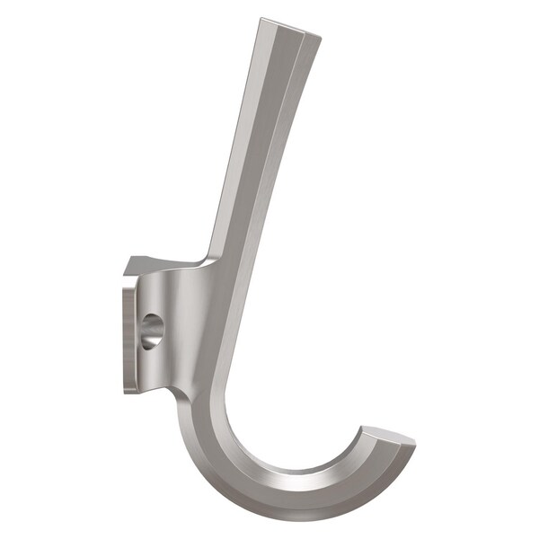 National Hardware National Hardware Powell Medium Satin Nickel Silver Aluminum 4-15/16 in. L Angled Hook 60 lb 1 pk - N337-913