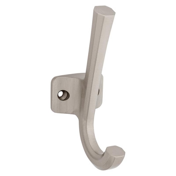 National Hardware National Hardware Powell Medium Satin Nickel Silver Aluminum 4-15/16 in. L Angled Hook 60 lb 1 pk - N337-913