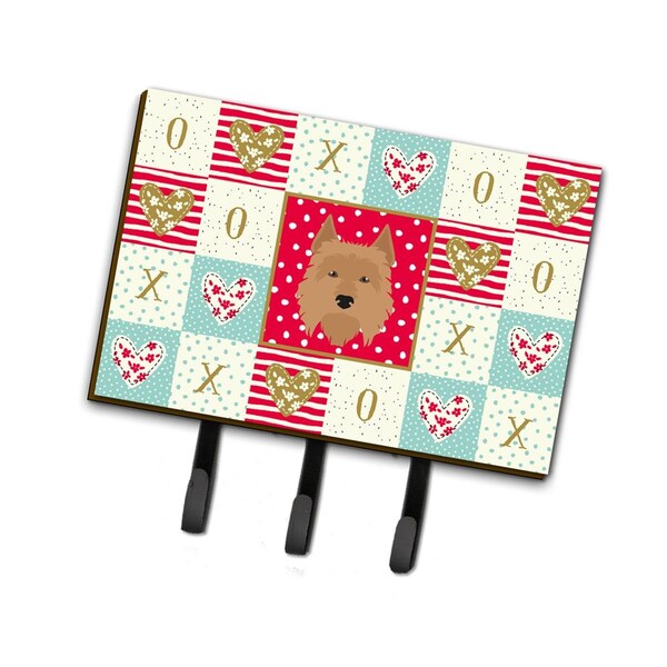 Carolines Treasures 6 x 2 x 9 in. Australian Terrier Love Leash or Key Holder - CK5184TH68