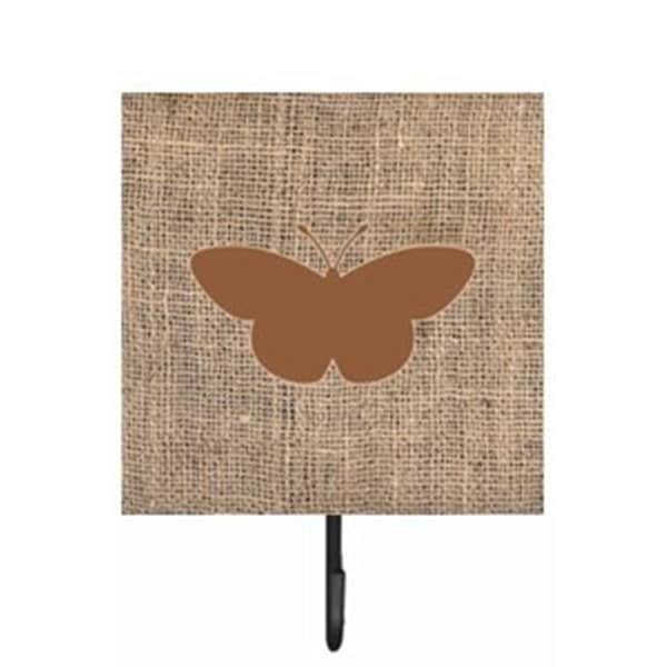 Carolines Treasures Butterfly Burlap and Brown Leash Or Key Holder - BB1044-BL-BN-SH4
