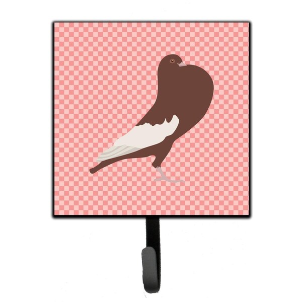 Jensendistributionservices English Pouter Pigeon Pink Check Leash or Key Holder - MI1706696