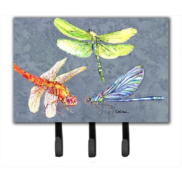 Micasa 6 x 9 In. Dragonfly Times Three Leash or Key Holder - MI10865