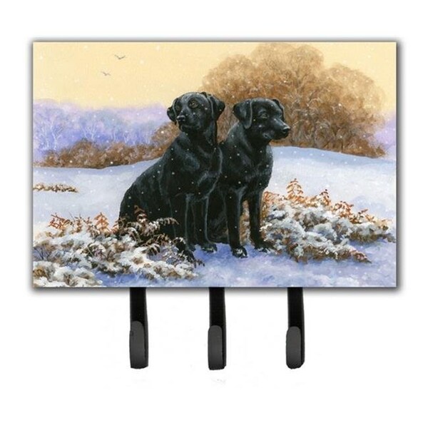 Carolines Treasures Carolines Treasures BDBA0450TH68 Black Labradors in the Snow Leash or Key Holder - BDBA0450TH68