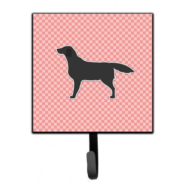Jensendistributionservices Black Labrador Retriever Checkerboard Pink Leash or Key Holder - MI1709923