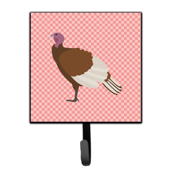 Carolines Treasures Bourbon Red Turkey Hen Pink Check Leash or Key Holder - BB7982SH4