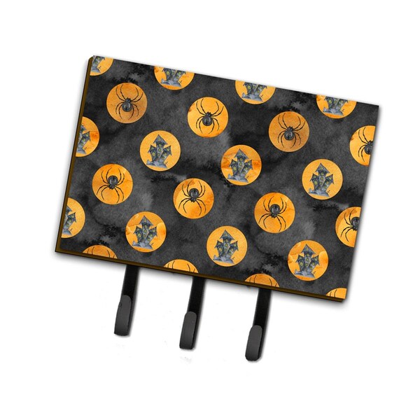 Carolines Treasures Watecolor Halloween Circles Leash or Key Holder, 6 x 2 x 9 in. - BB7529TH68
