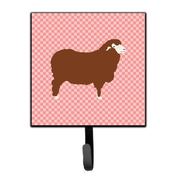 Carolines Treasures Merino Sheep Pink Check Leash or Key Holder - BB7981SH4