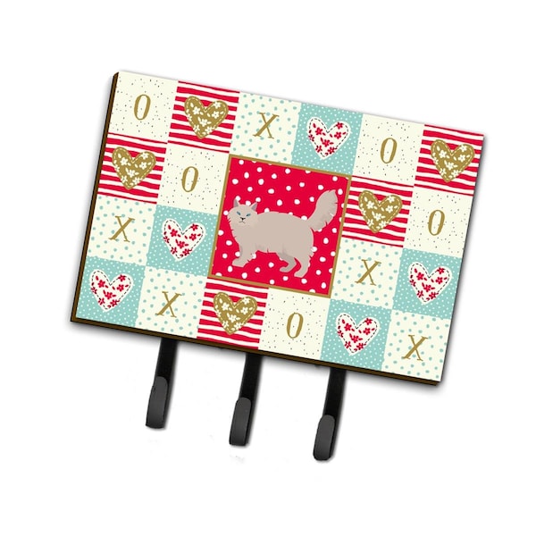 Carolines Treasures 6 x 2 x 9 in. Siberian Forest No.2 Cat Love Leash or Key Holder - CK5709TH68