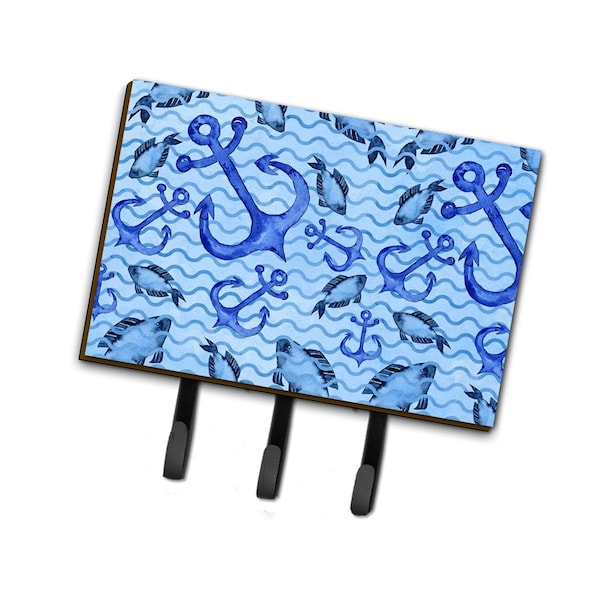 Jensendistributionservices Beach Watercolor Anchors & Fish Leash or Key Holder, 6 x 2 x 9 in. - MI1710845