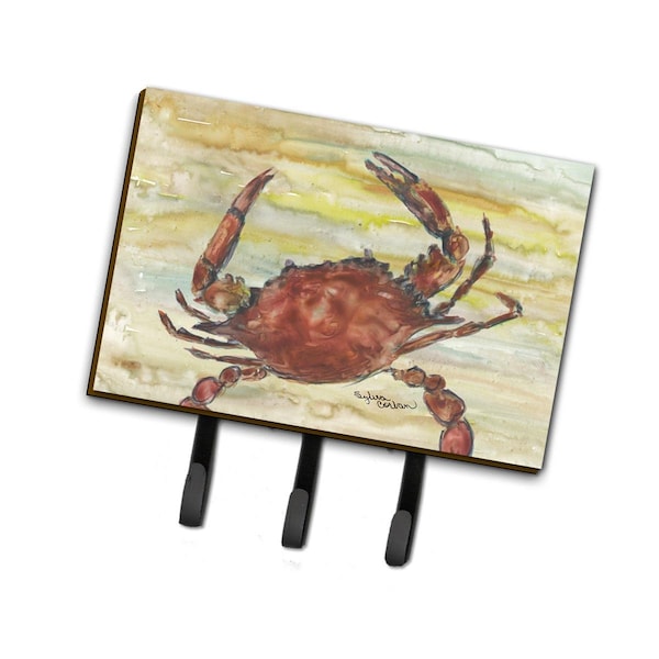 Carolines Treasures 6 x 2 x 9 in. Cooked Crab Yellow Sky Leash or Key Holder - SC2022TH68