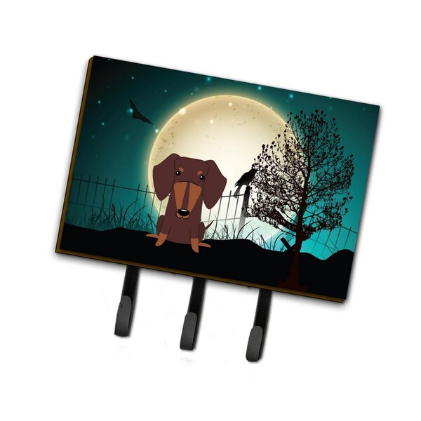 Jensendistributionservices Halloween Scary Dachshund Chocolate Leash or Key Holder - MI1708372