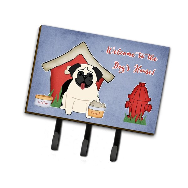 Carolines Treasures Dog House Collection Pug Cream Leash or Key Holder - BB2758TH68