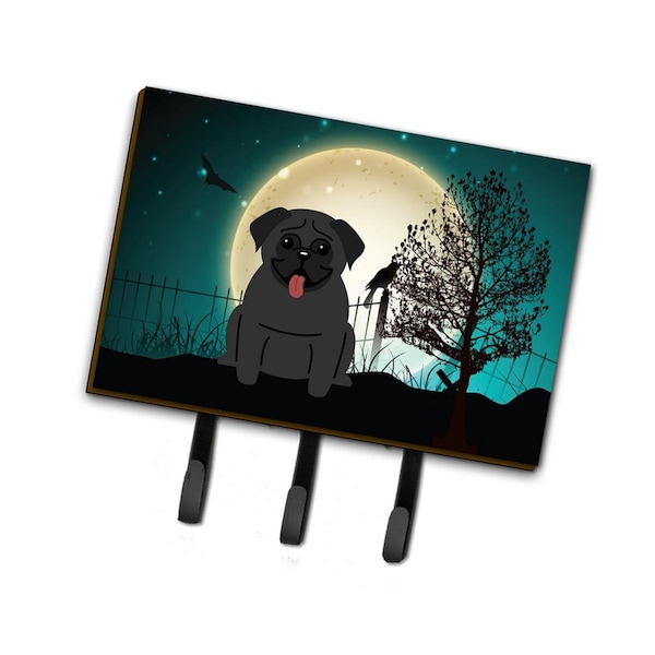 Carolines Treasures Halloween Scary Pug Black Leash or Key Holder - BB2196TH68