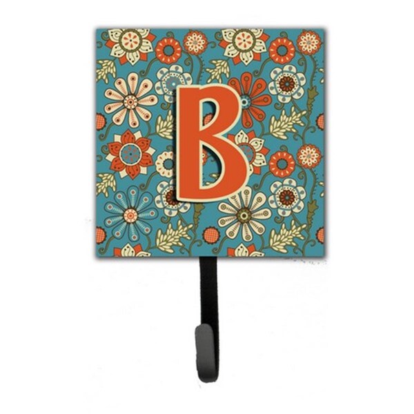 Jensendistributionservices Letter B Flowers Retro Blue Leash & Key Holder - MI1658543