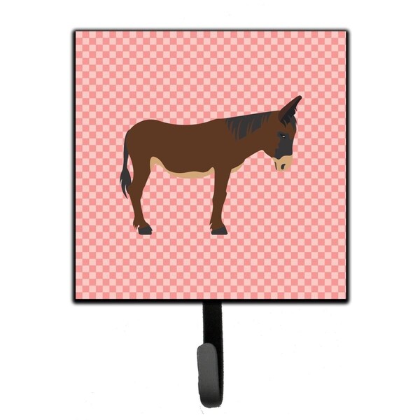 Carolines Treasures Zamorano-Leones Donkey Pink Check Leash or Key Holder - BB7853SH4