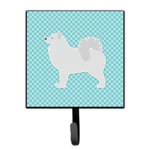 Carolines Treasures Samoyed Checkerboard Blue Leash or Key Holder - BB3759SH4