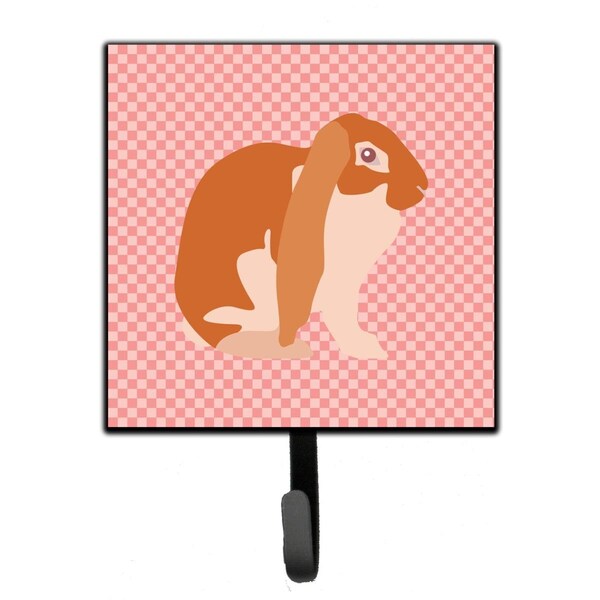 Carolines Treasures English Lop Rabbit Pink Check Leash or Key Holder - BB7962SH4