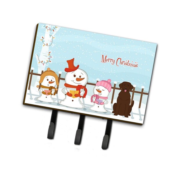 Carolines Treasures Merry Christmas Carolers Chocolate Labrador Leash or Key Holder - BB2387TH68