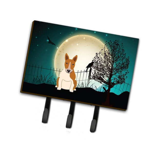 Carolines Treasures Halloween Scary Bull Terrier Red and White Leash or Key Holder - BB2325TH68